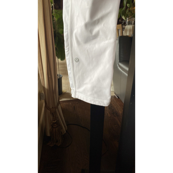 LULULEMON Speed Up Crop 21" White Stripe Design Workout Leggings Size 8 - Picture 7 of 12